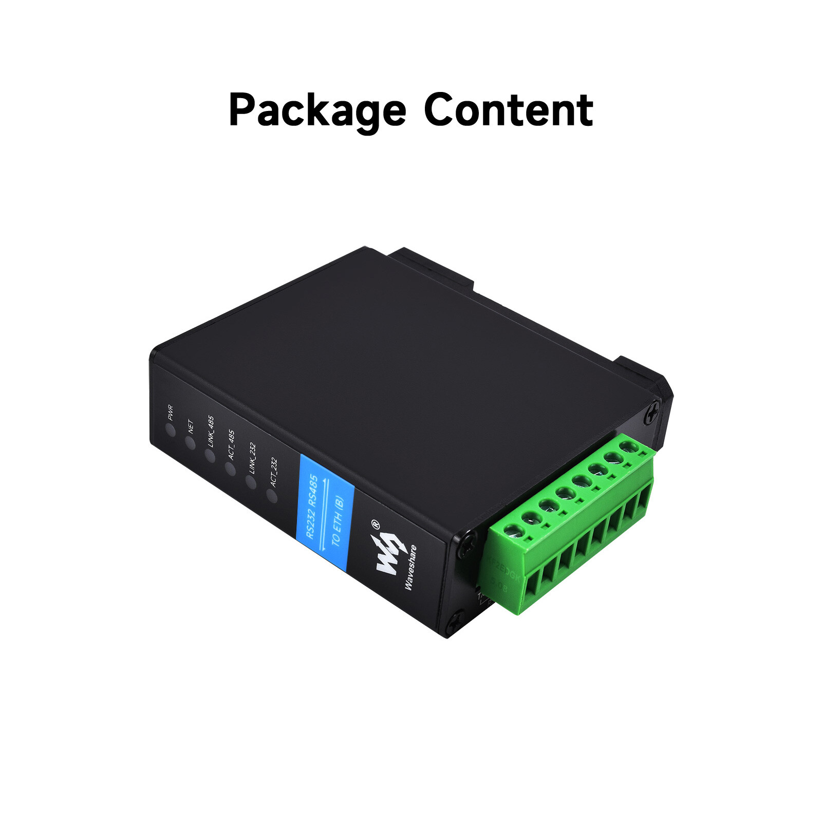 Waveshare RS232 RS485 to RJ45 Ethernet Serial Server Dual Ethernet Ports W/ Case