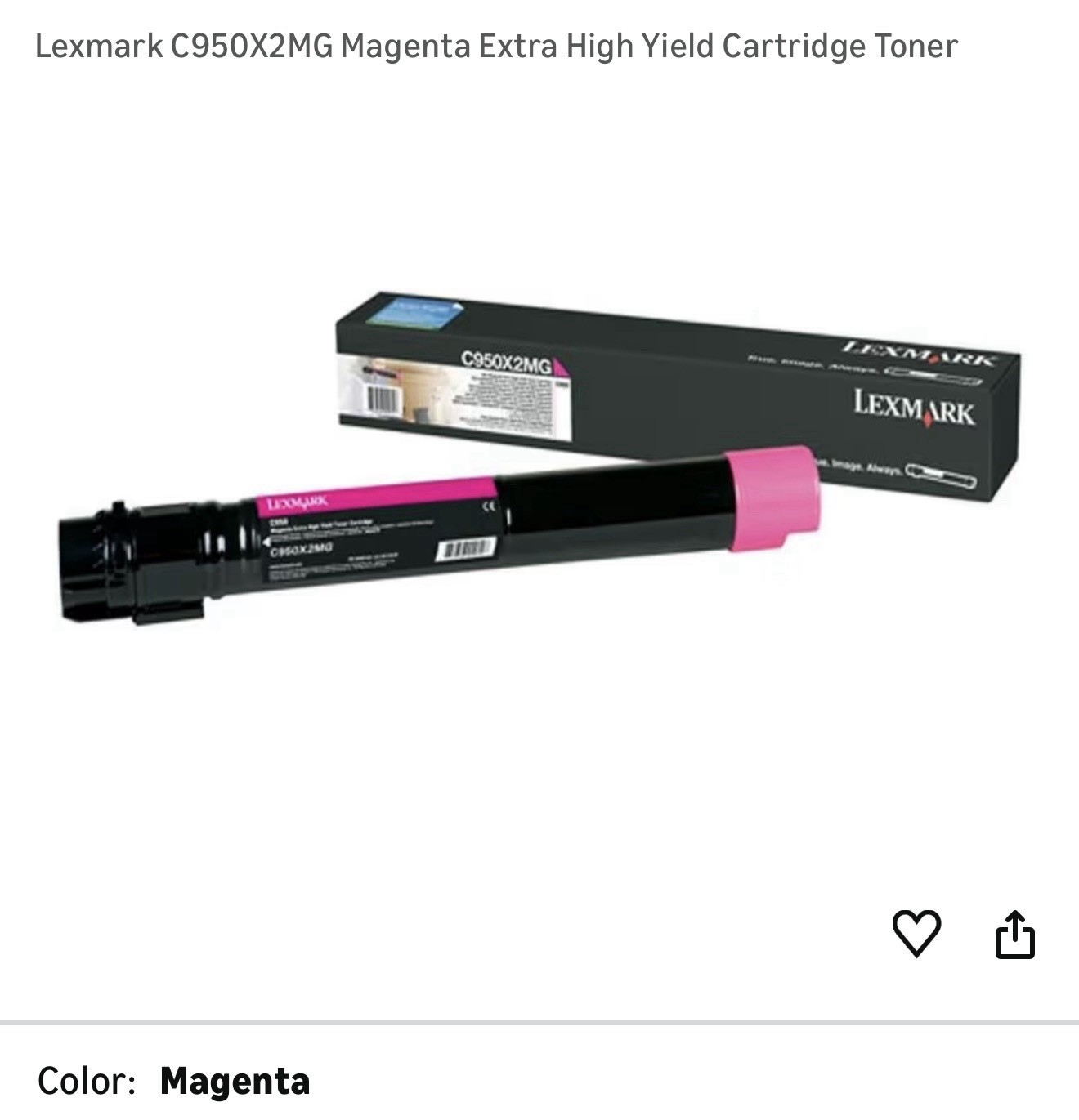 Lexmark C950X2MG Magenta Extra High Yield Laser Toner Cartridge for C950