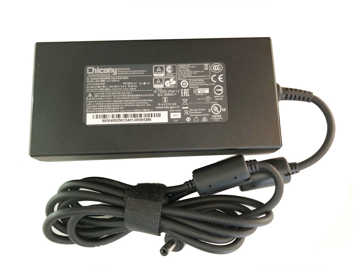 Chicony 19.5V 11.8A 230W AC Adapter For MSI GS76 STEALTH 11UG-257 Power Supply
