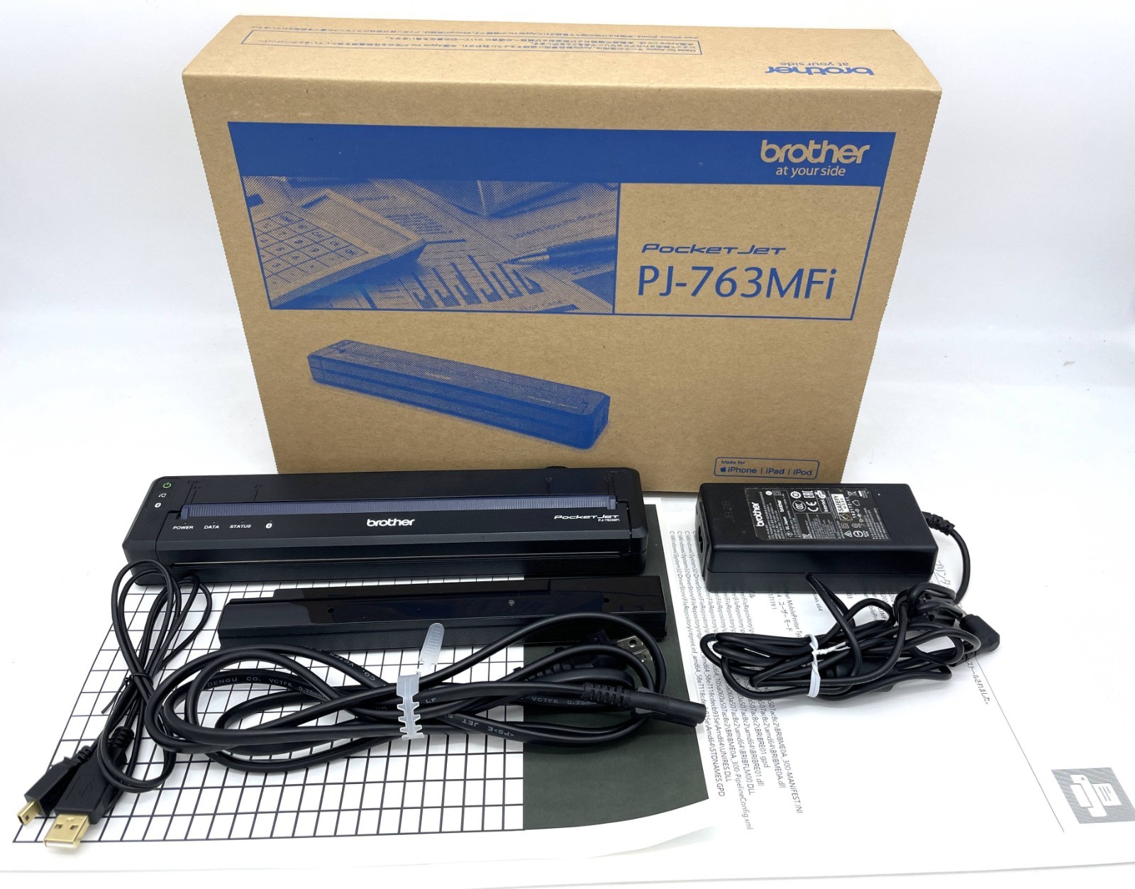 Brother PocketJet PJ-763MFi A4 Mobile Bluetooth Thermal Printer Boxed Tested