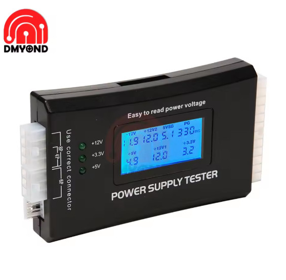 PC Power Supply Tester LCD 20/24 Pin ATX PSU SATA PCI-E 4/8 Pin Voltage Test