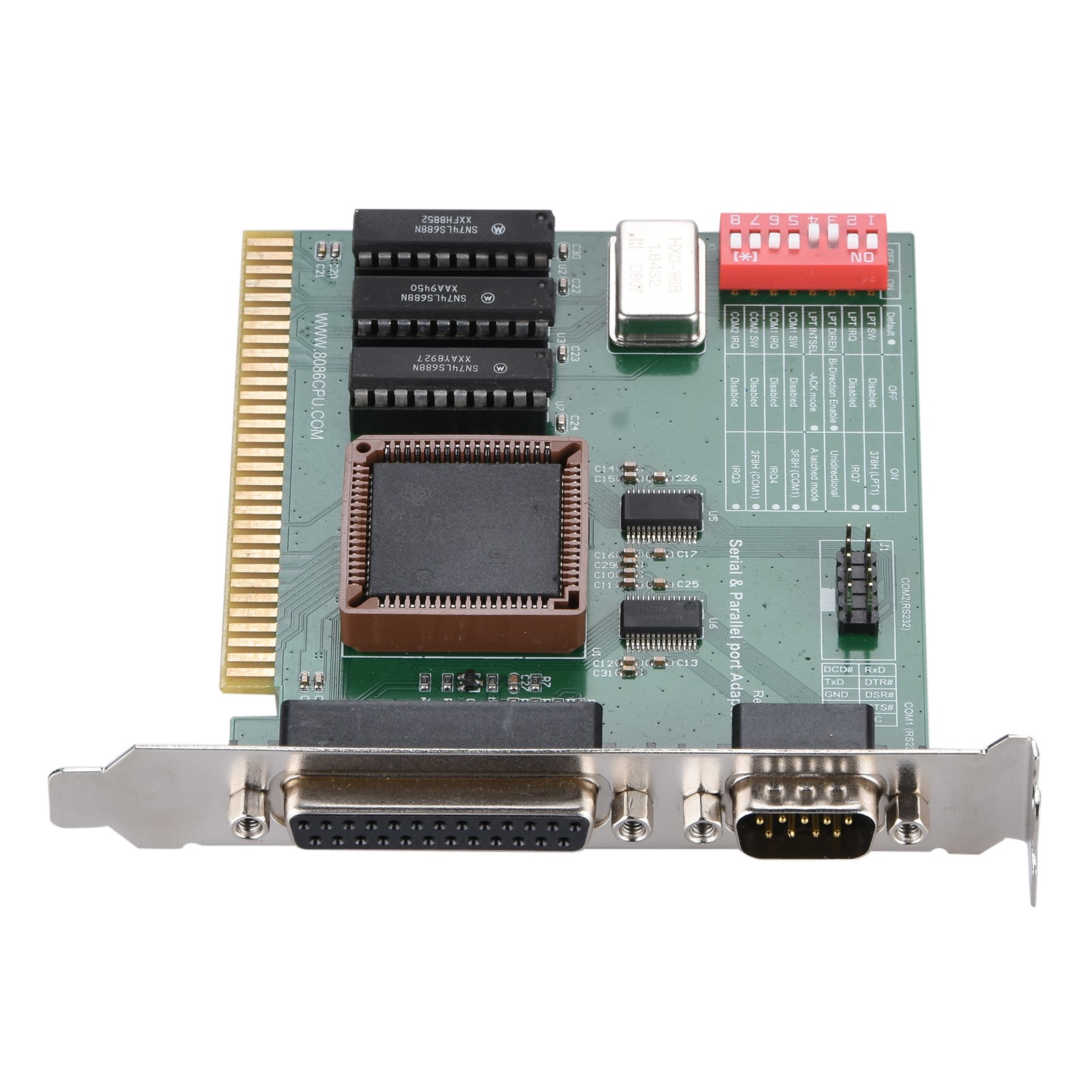 Retro PC ISA RS232 Serial&Parallel Port Expansion Card ISA COM1 COM2 LPT Adapter