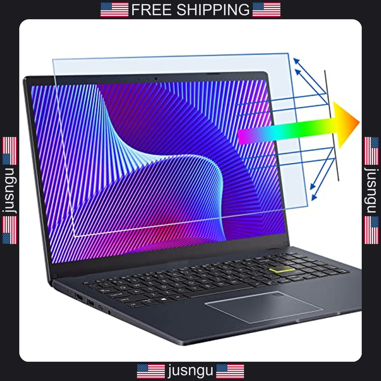 15.6 Inch Blue Light Screen Protector for Laptops Anti-Glare & Scratch