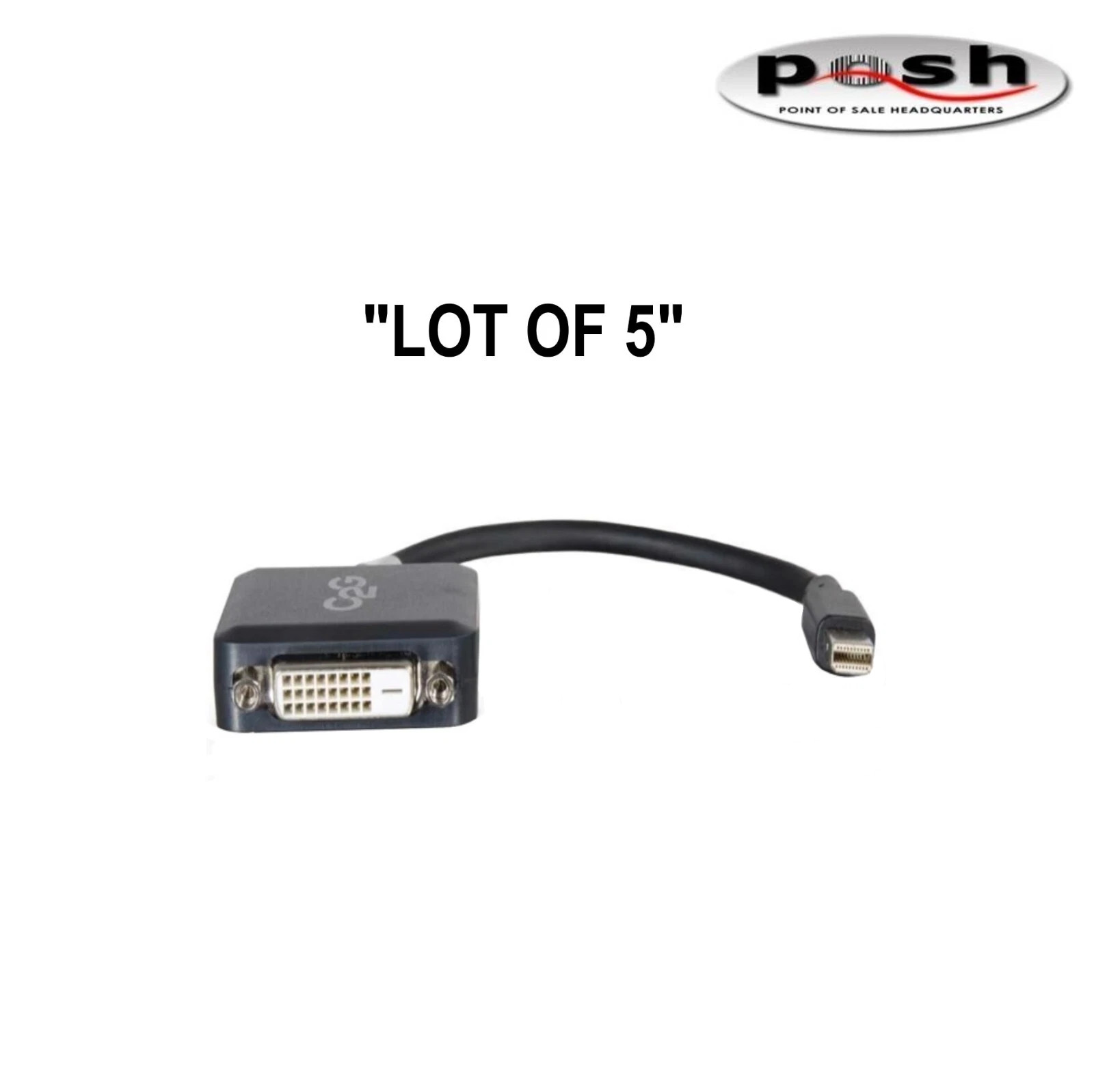 "LOT OF 5" C2G 8" Mini DisplayPort Adapter Converter 54311