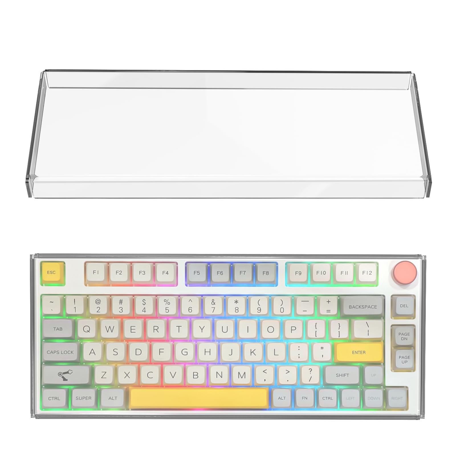 GEEKRIA Clear 75% Knob Keyboard Keypad Cover