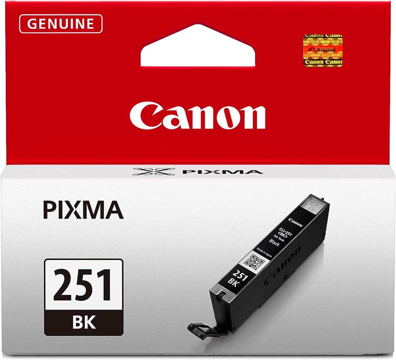 Canon CLI-251 Black Ink Tank Genuine Cartridge for PIXMA Printers - 4 pack