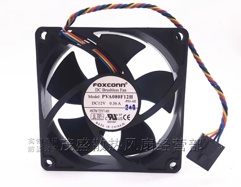 FOXCONN PVA080F12H 8020 DC12V 0.36A 8CM 4-Wire Cooling Fan