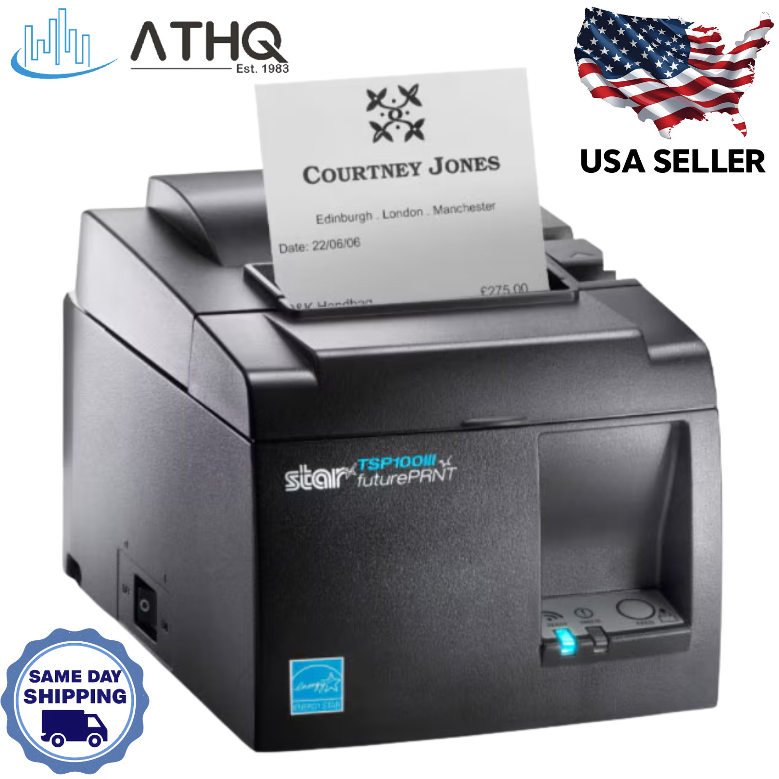 Star Micronics TSP143IIIU USB Thermal 80mm POS Receipt Printer w/Auto Cutter