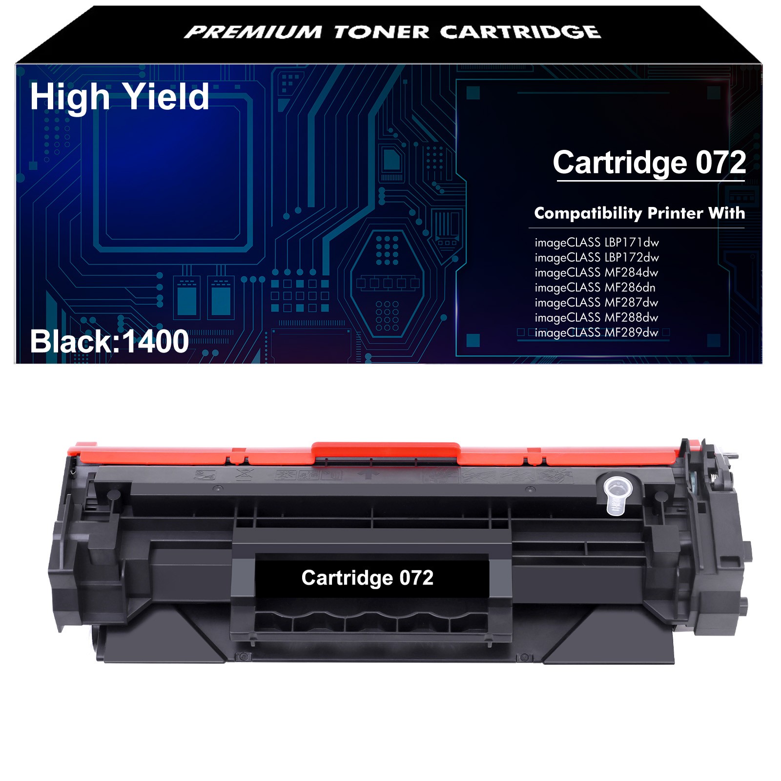 Compatible 072 For Canon imageCLASS LBP172DW MF284DW MF287DW Toner Cartridge
