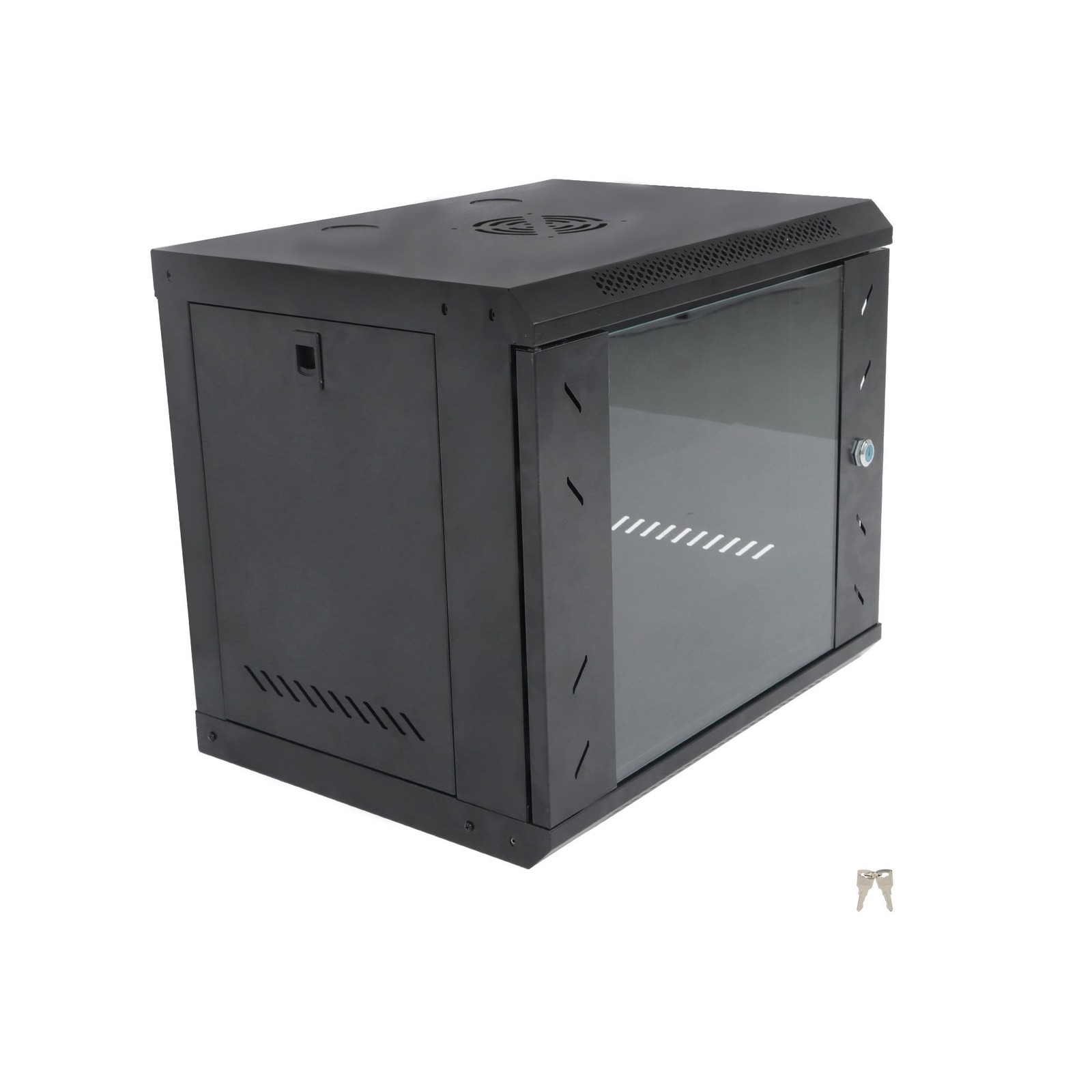 9U Data Cabinet 15.5" Deep, Wall Mount Design with Secure Locking System