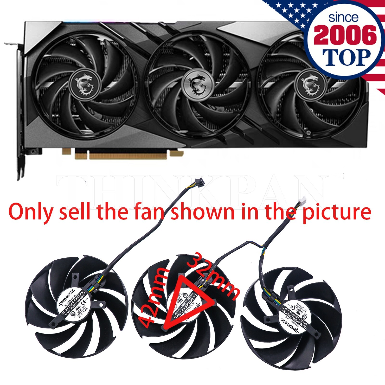 New Graphics Card Cooling Fan for MSI RTX4060 4070 GAMING X TRIO / SUPRIM X 85mm