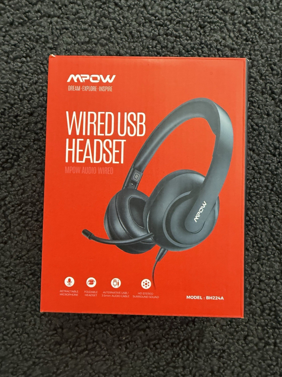 MPOW Wired USB Headset Model: BH224AB