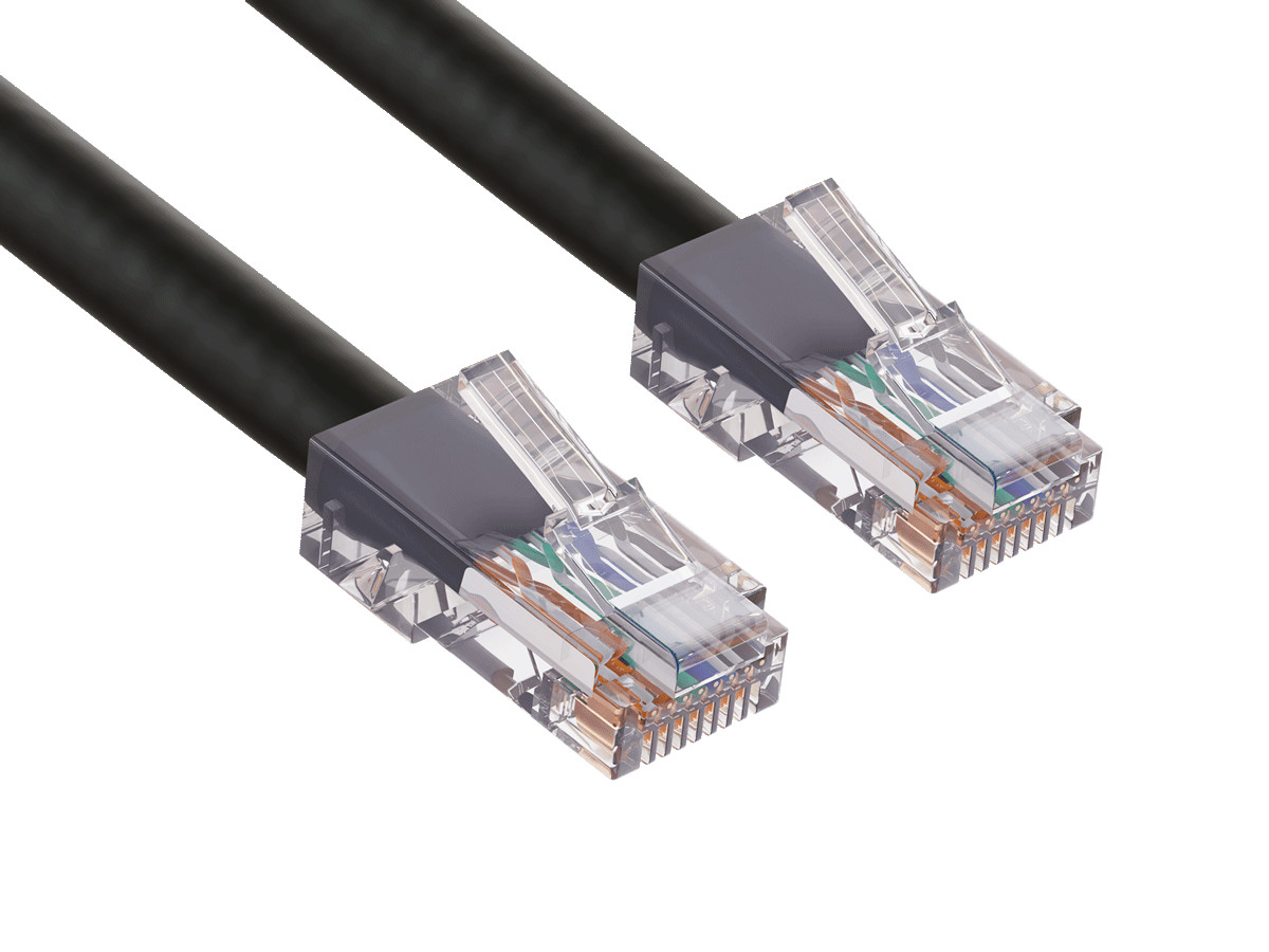 10ft Cat6 UTP Non-Booted Ethernet Network Patch Cable 24AWG Bare Copper, Black