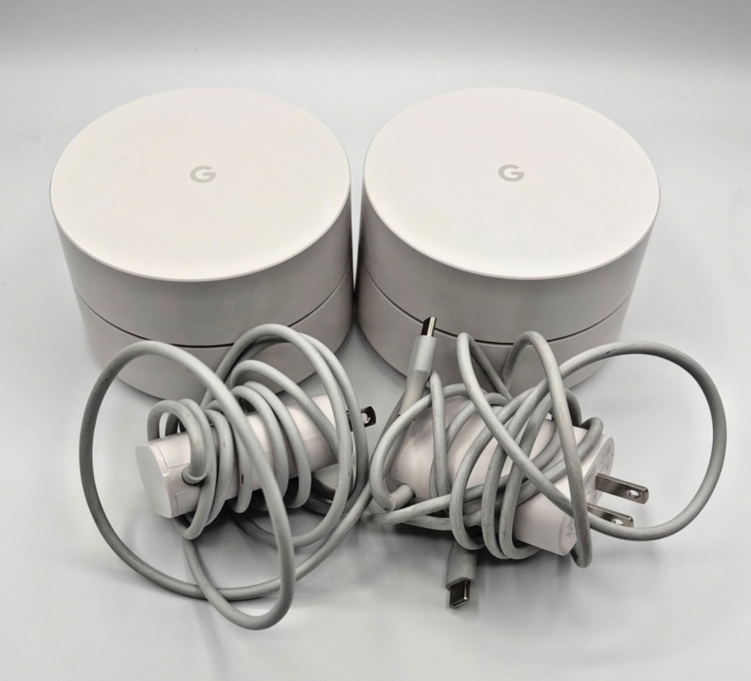 Google Wifi 1200 Mbps 2 Port 1000 Mbps Wireless Router - Snow, Pack of 2...