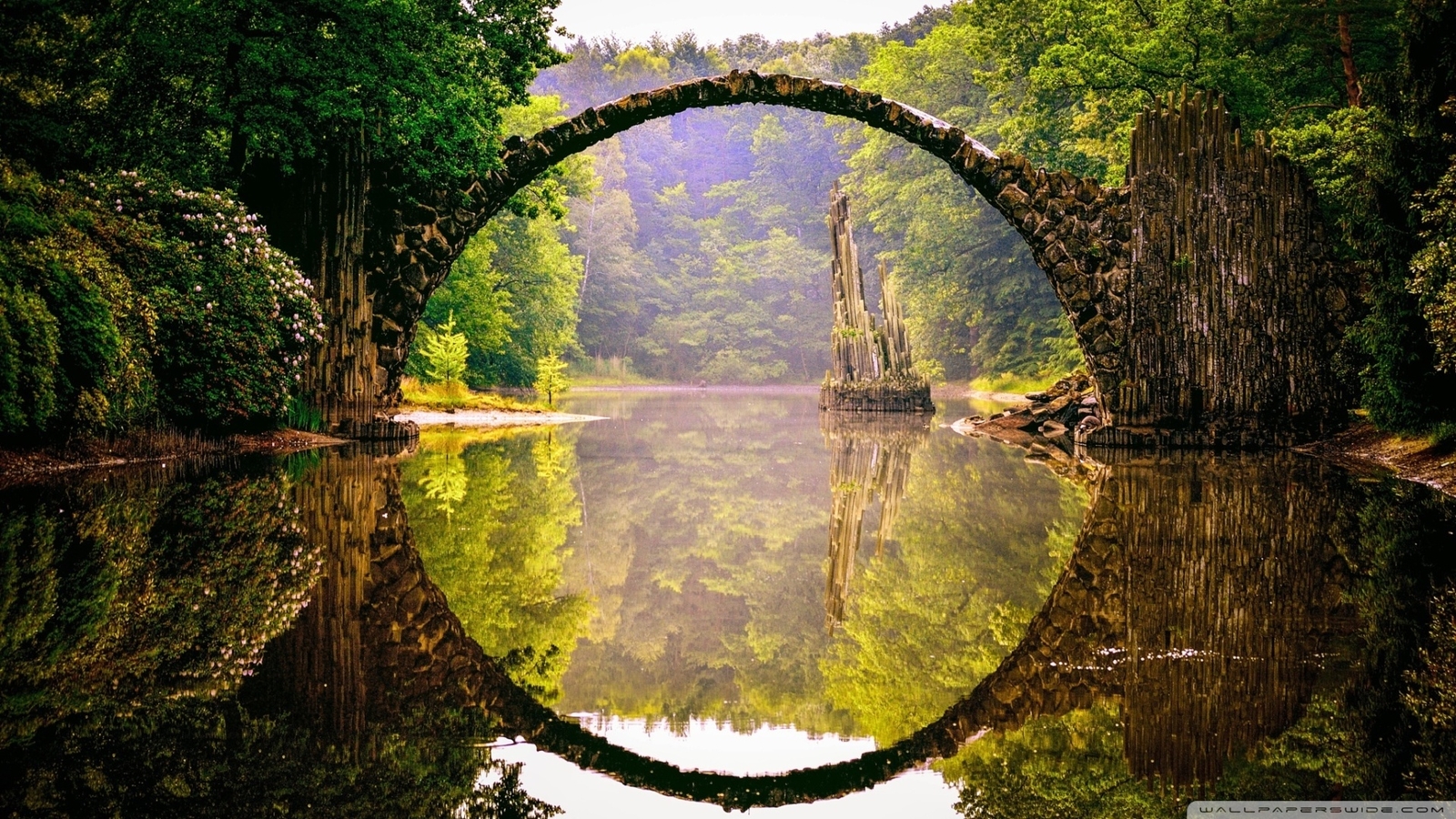 Landscape bridge river Custom Gaming Mat Desk