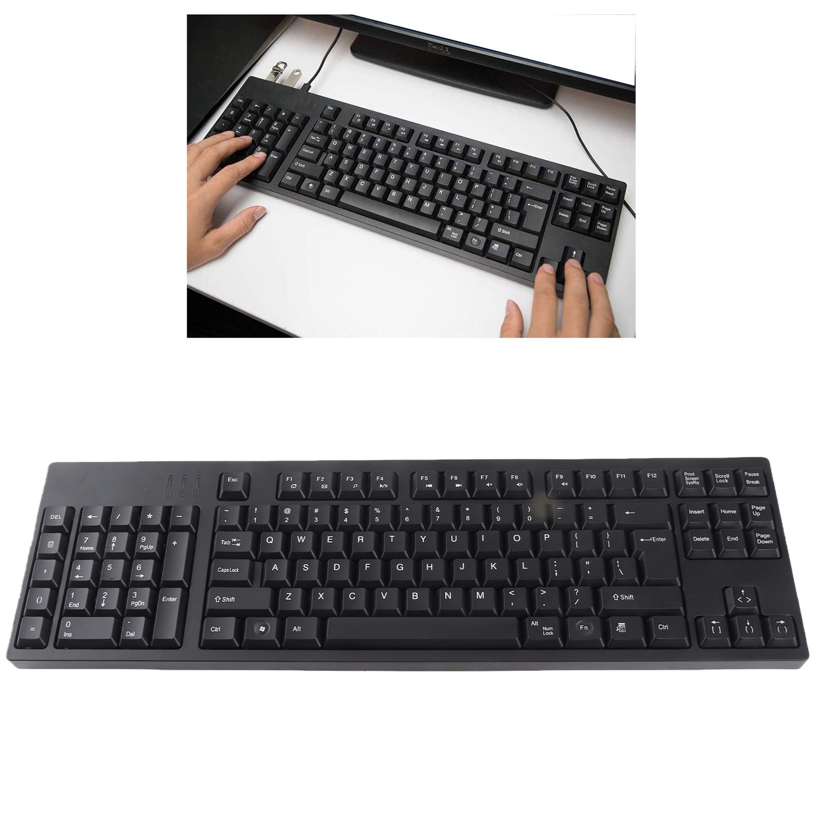 Left Handed Keyboard 109 Keys Micro USB Ergonomic Layout Plug And Play Offic CHU