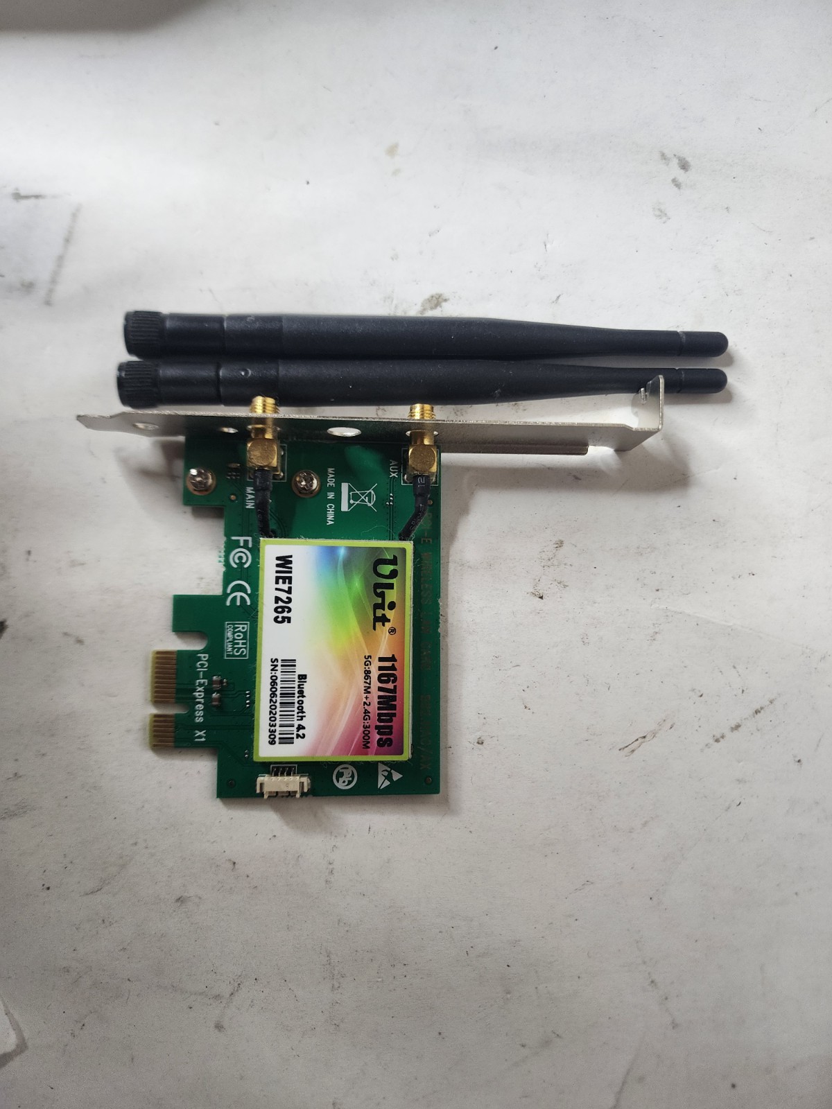 Network Card WiFi Adapter AC 7265 AC1200Mbps pcie WiFi Bluetooth Card 6dBi An...