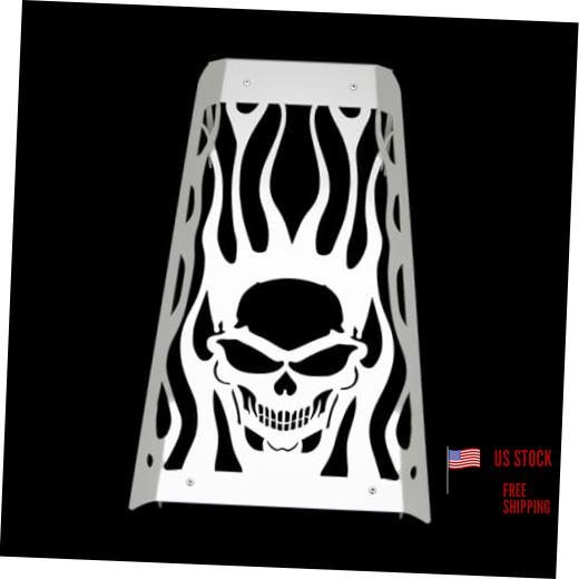 Skull Motorcycle Steel Chrome Skull Radiator Grill Cover Guard Style A