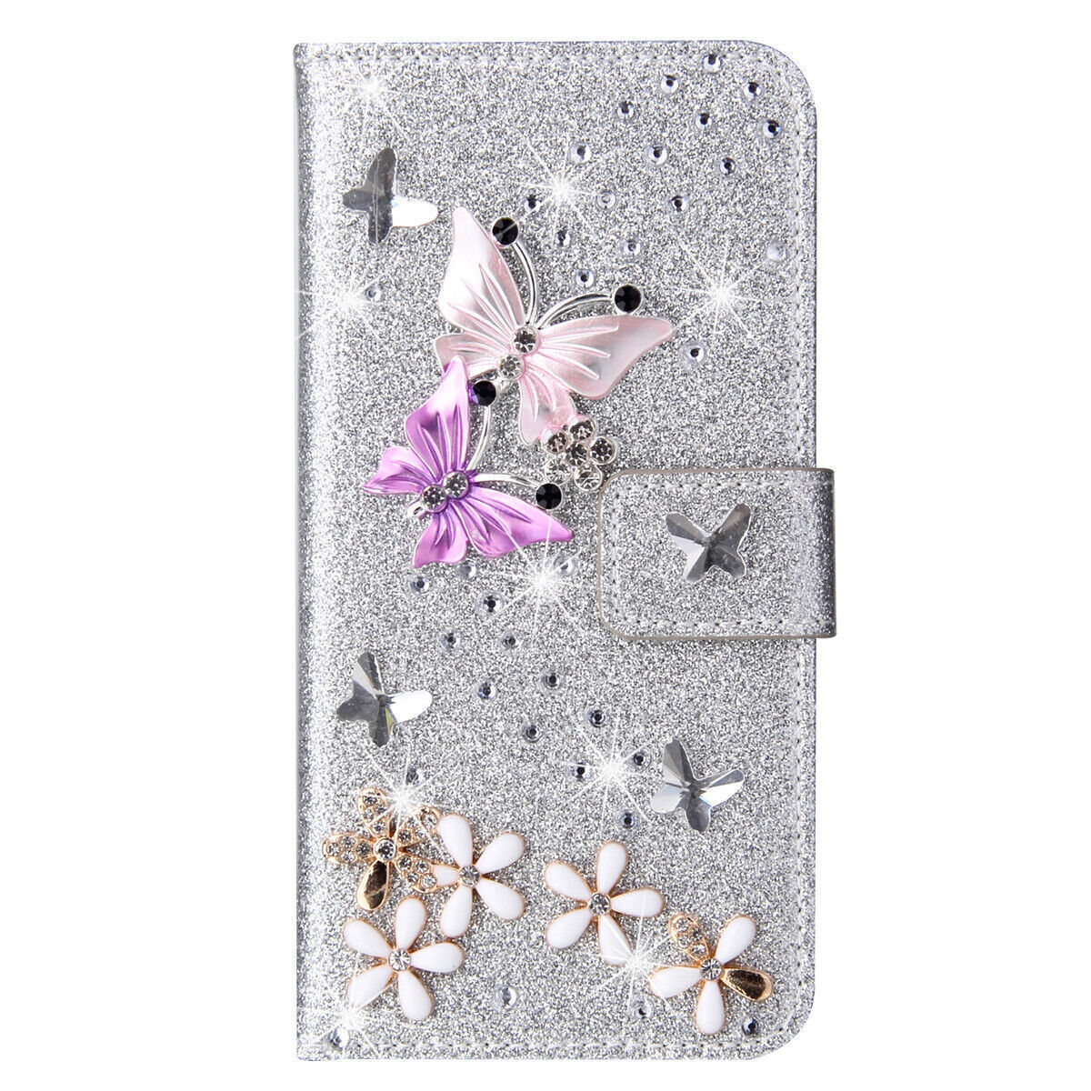 Diamond Butterfly Wallet Cover Case For Redmi Note 13 14 15 12 A5 A4 13C A3X 15C