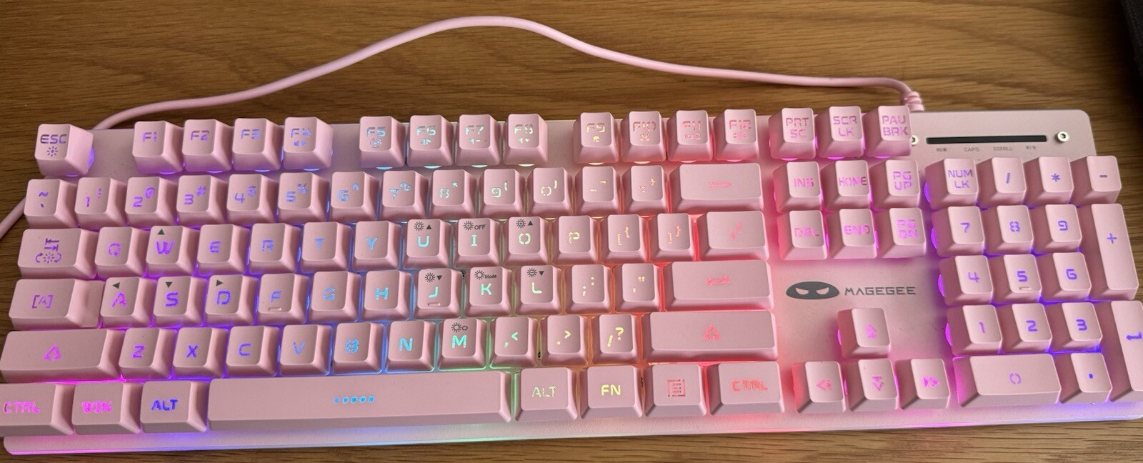 MageGee GT838 - Gaming Keyboard Pink - Backlight Membrane WORKS