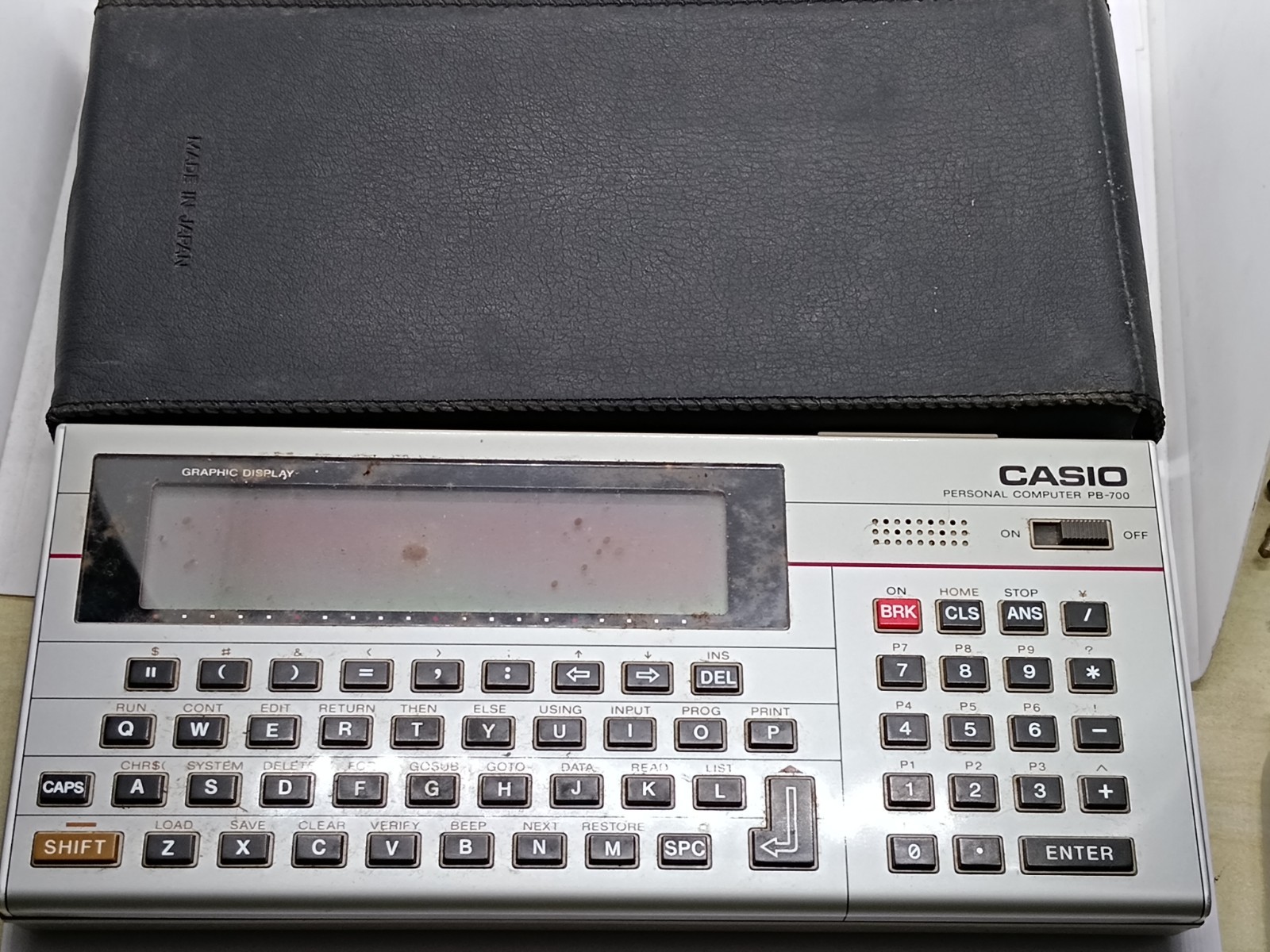 Casio PB-700 Personal Computer w/ case & OR-4 Cards Untested