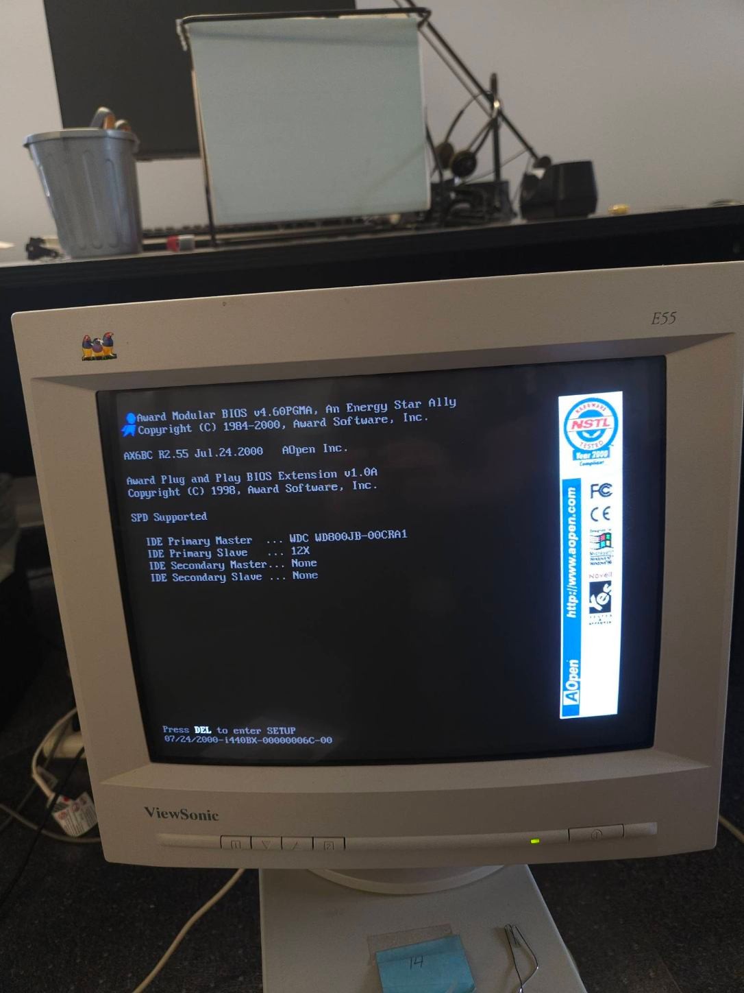 2 of 2 TESTED Aopen AX6BC, PII 350MHZ with Processor, Memory and VGA.