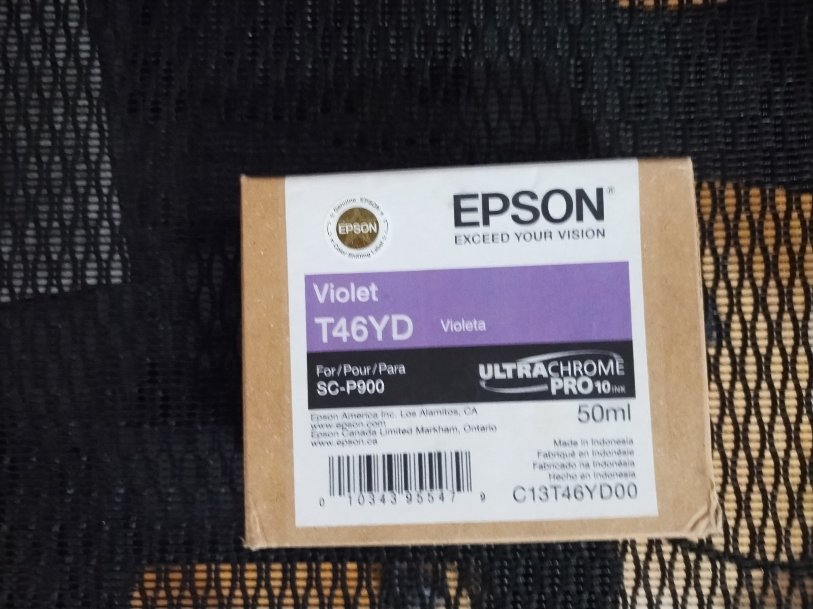 2024 GENUINE EPSON VIOLET T46YD INK SURECOLOR SC-P900 FACTORY SEALED 50ml