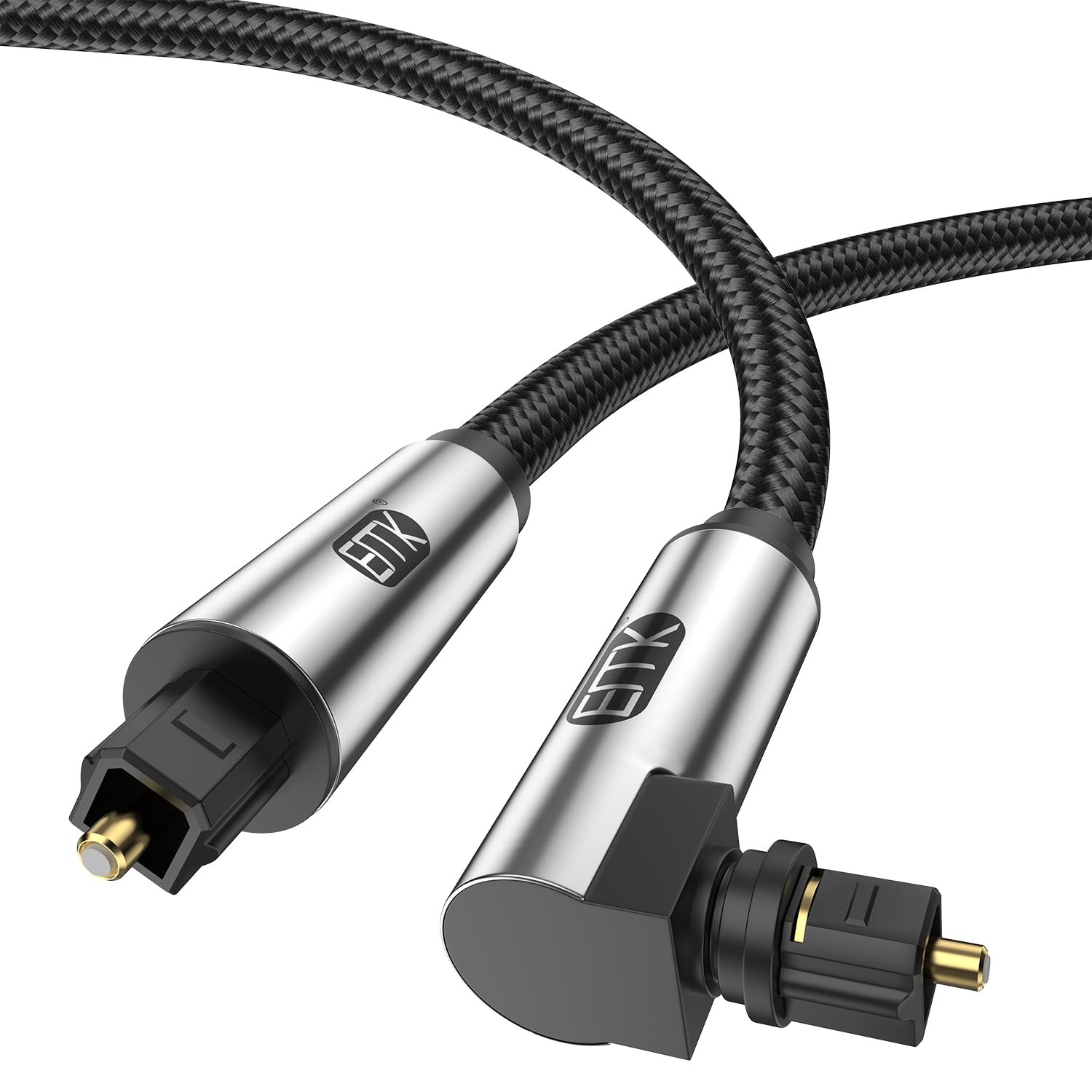 90 Degree Optical Cable 360 Degree Free-Rotating Fiber Optic Cable Toslink Ma...