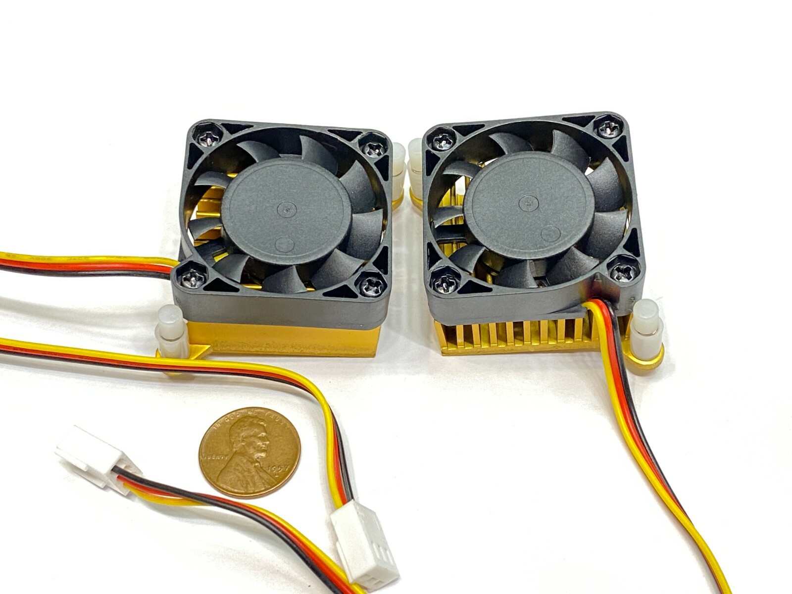 2 Pieces   Fan with heatsink 40mm 4010 Aluminum Computer North Bridge 12V DC G5