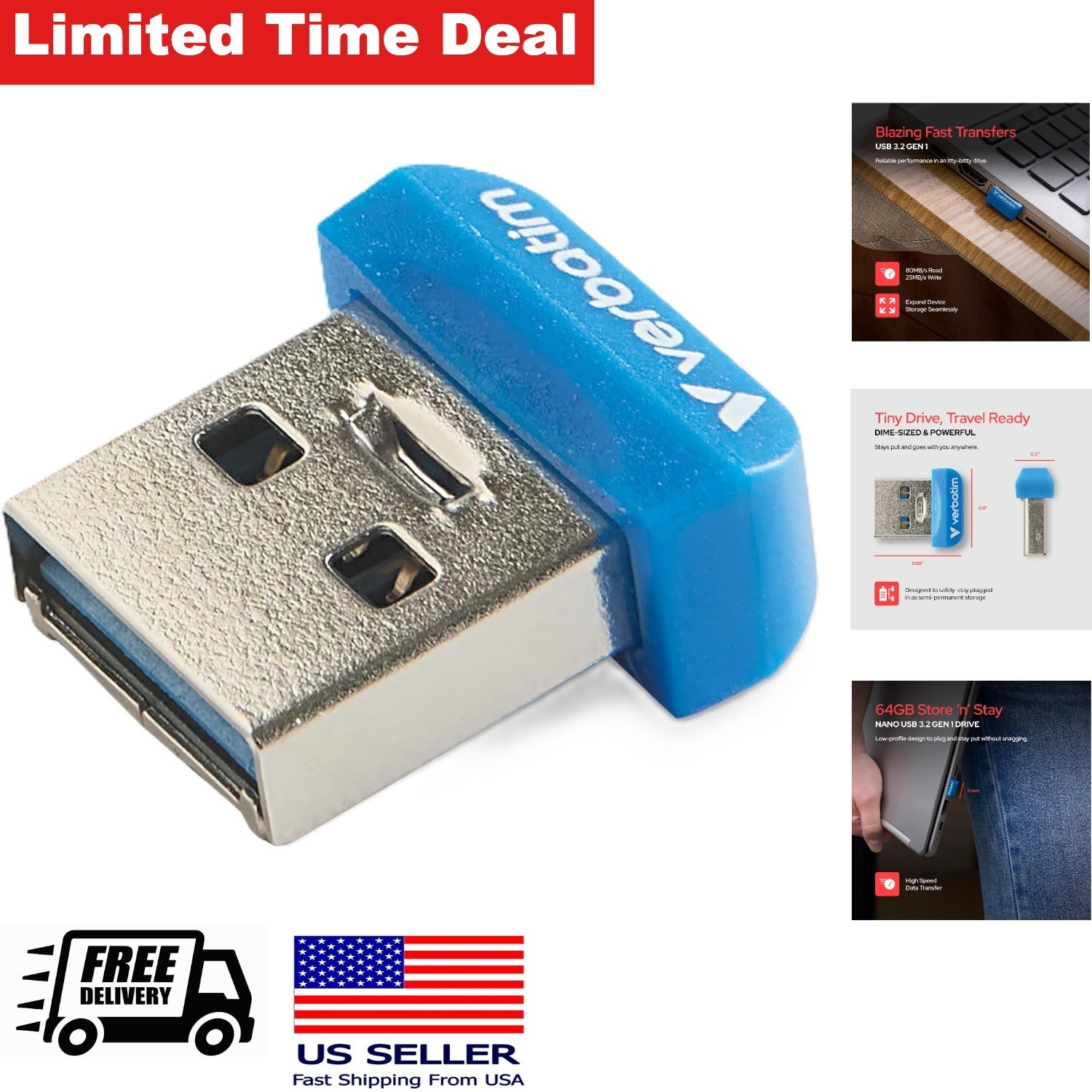 64GB USB Flash Drive Store n Stay Nano USB 3.2 Gen 1 High Speed Storage