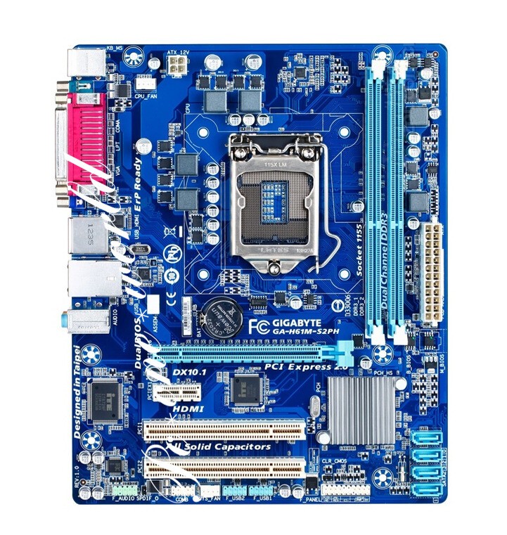 Gigabyte GA-H61M-S2PH Motherboard Intel H61 LGA 1155 DDR3 DIMM USB2.0 Micro ATX