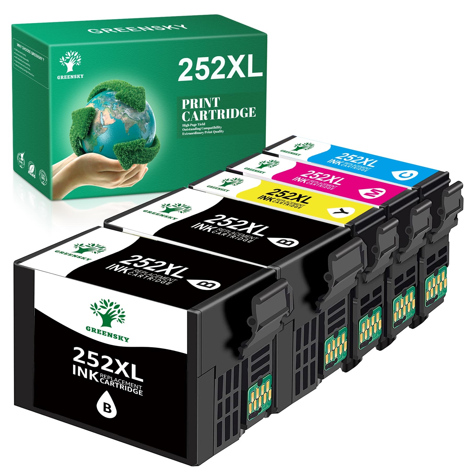 5PACK 252 XL T252XL Ink Replacement for Epson WorkForce WF-7620 WF-7710 WF-7720