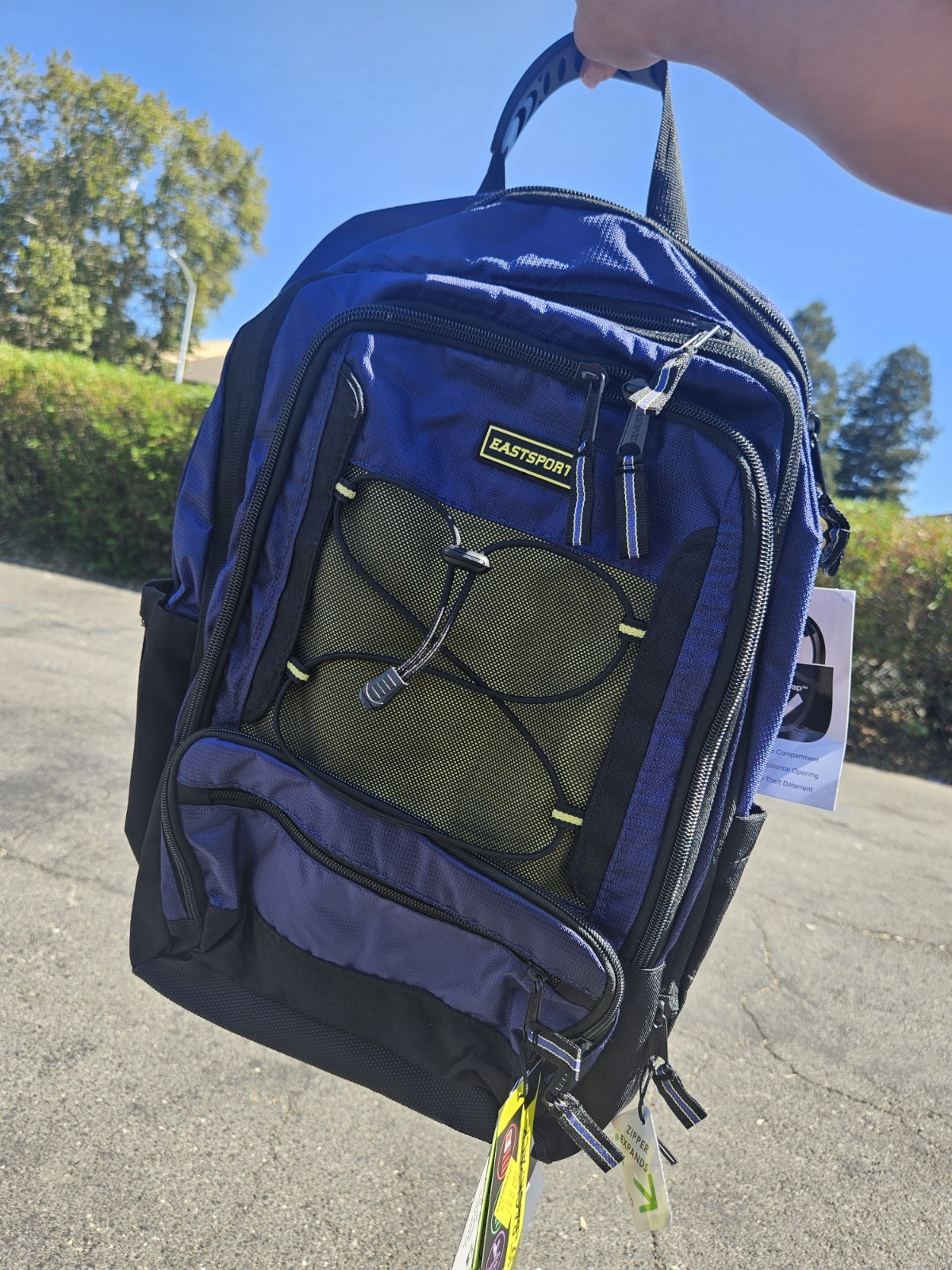 Eastsport Impact Expandable Recycled Backpack, Skipper Blue