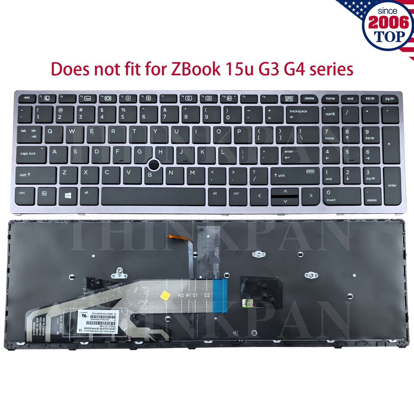 New US Backlit Gray Keyboard for HP Zbook 15 G3 15 G4 17 G3 17 G4 848311-001