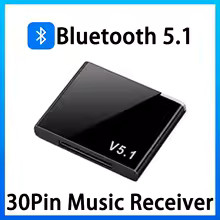 Bluetooth 5.1 Music Audio Adapter Receiver 30 Pin Dock Speaker for iPhone iPod