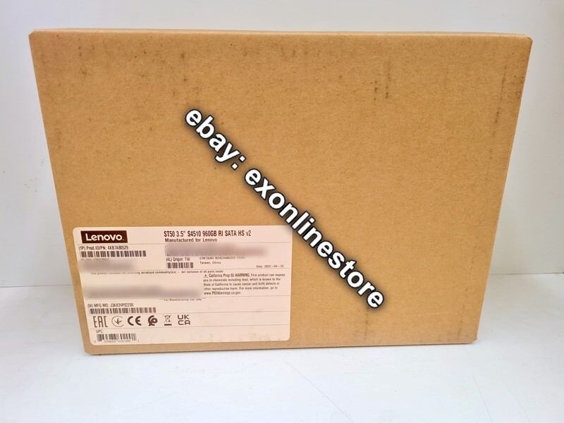 4XB7A80529 - ThinkSystem ST50 3.5" S4510 960GB Read Intensive SATA 6Gb HS SSD v2