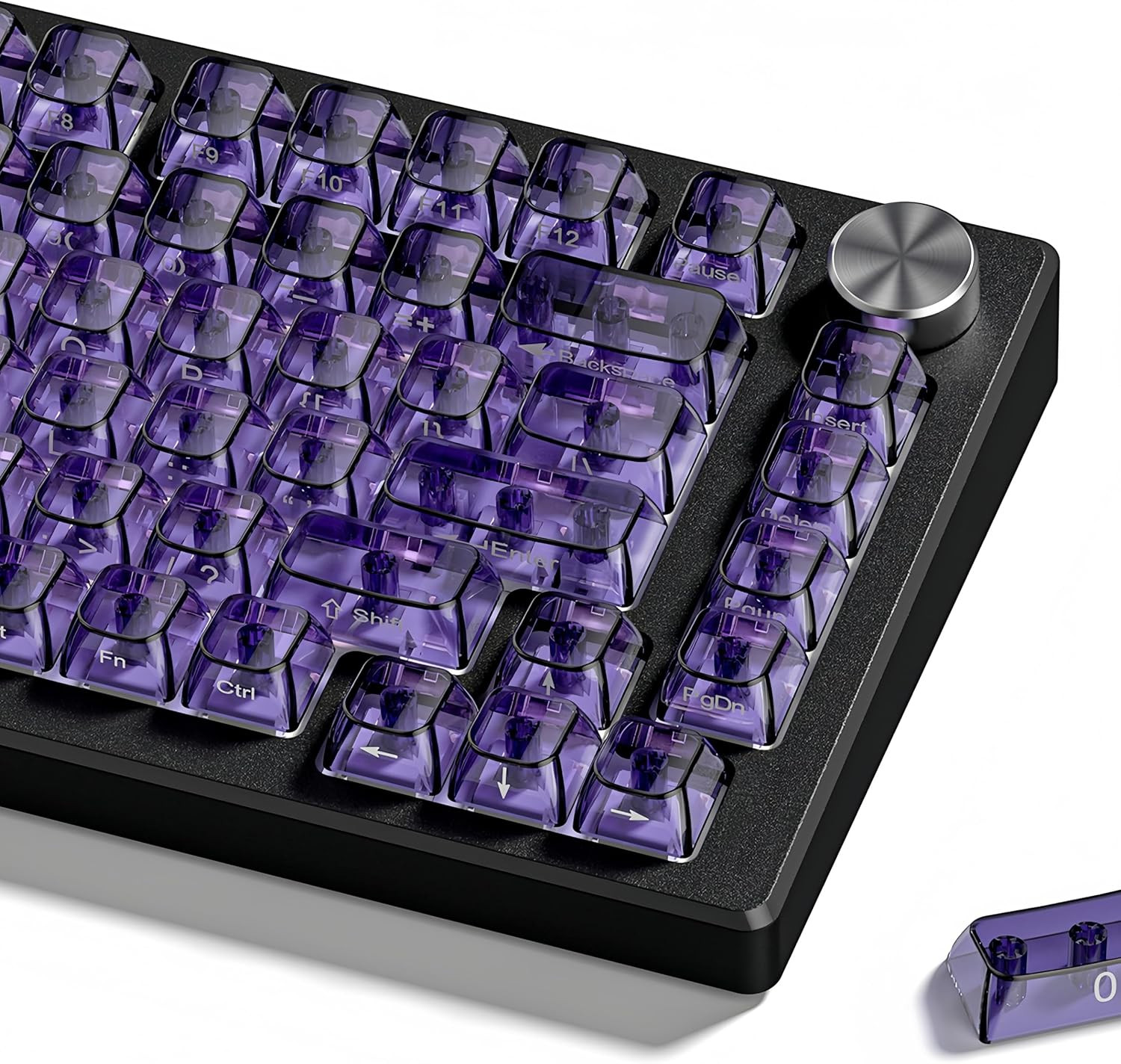 Purple Clear Keycaps,Transparent Keycaps 60 75 100 Percent,Crystal