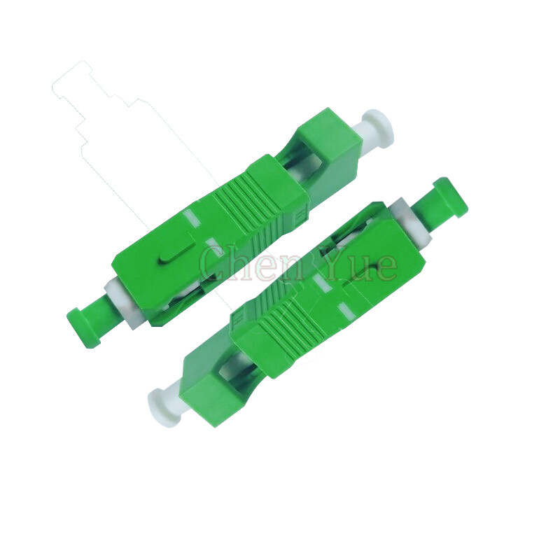 2pcs LC APC Female -SC APC Male Hybrid Adapter VFL Use SM Fiber Optic Connector