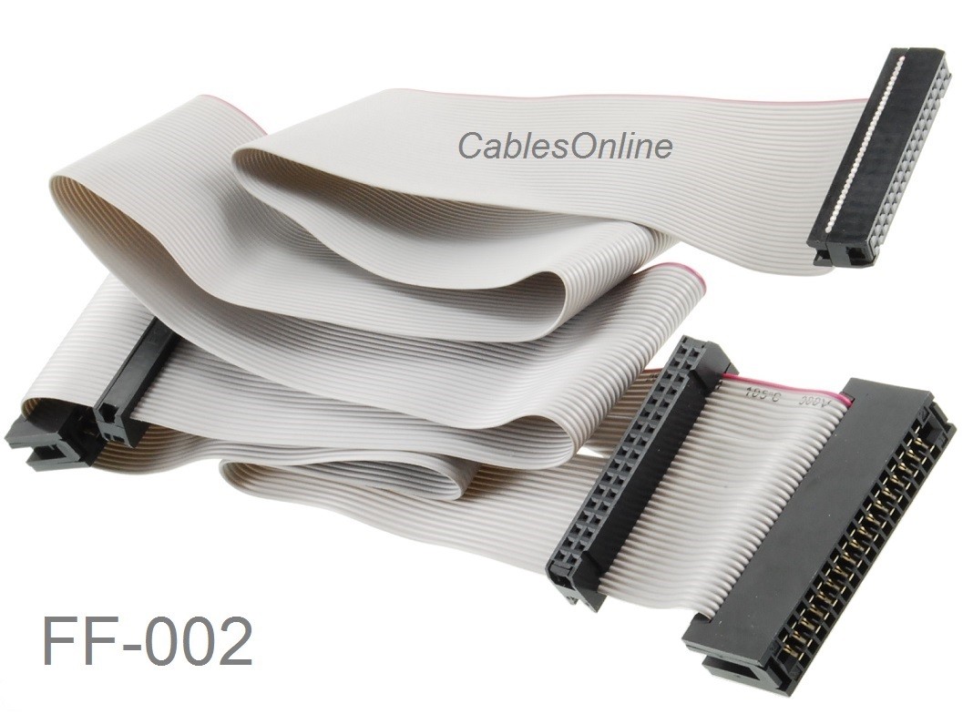 36" Universal 34-Pin Floppy Drive Ribbon Cable for 3.5" and/or 5.25" Drives