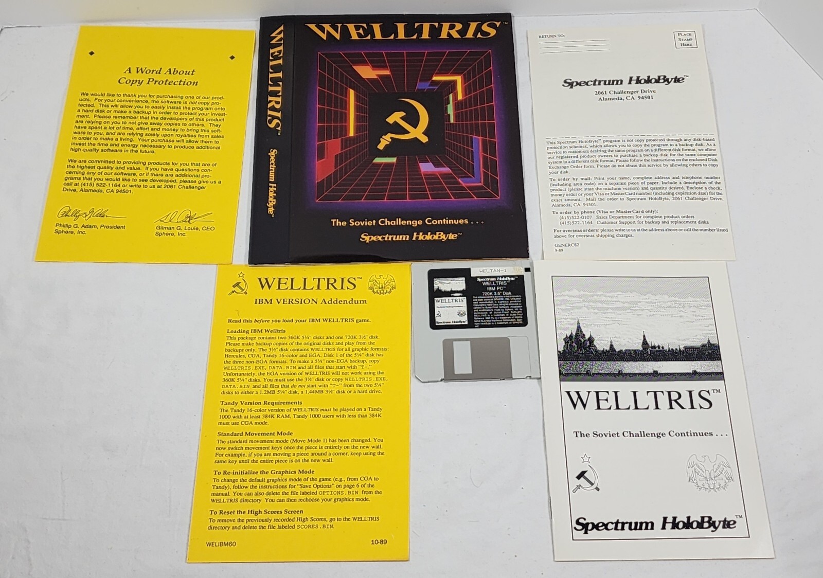 VINTAGE Welltris The Soviet Challenge Continues Spectrum Holobyte IBM 3.5" 720K