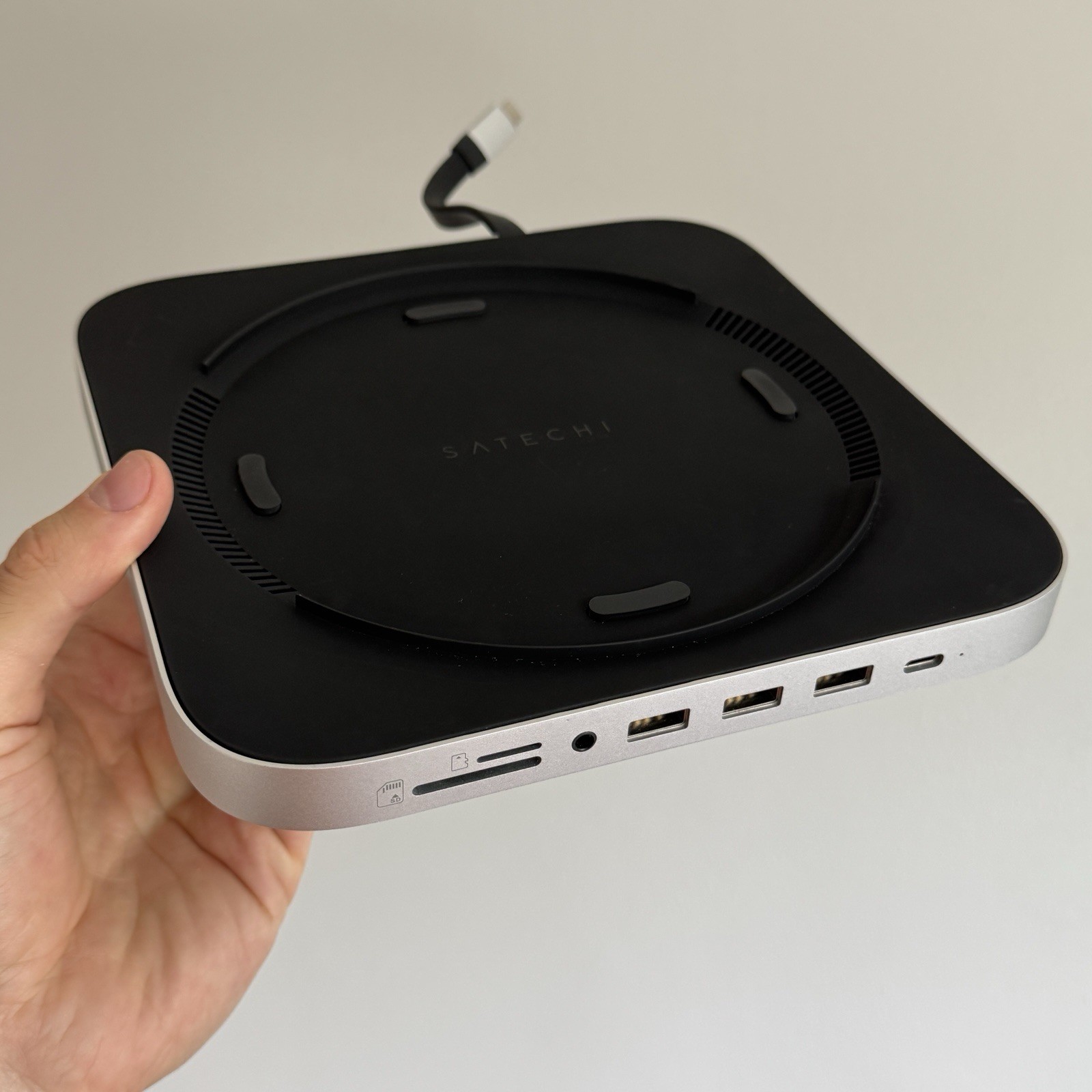 Satechi - Type-C Aluminum Stand and Hub for Mac Mini & Mac Studio - USB-C Dat...