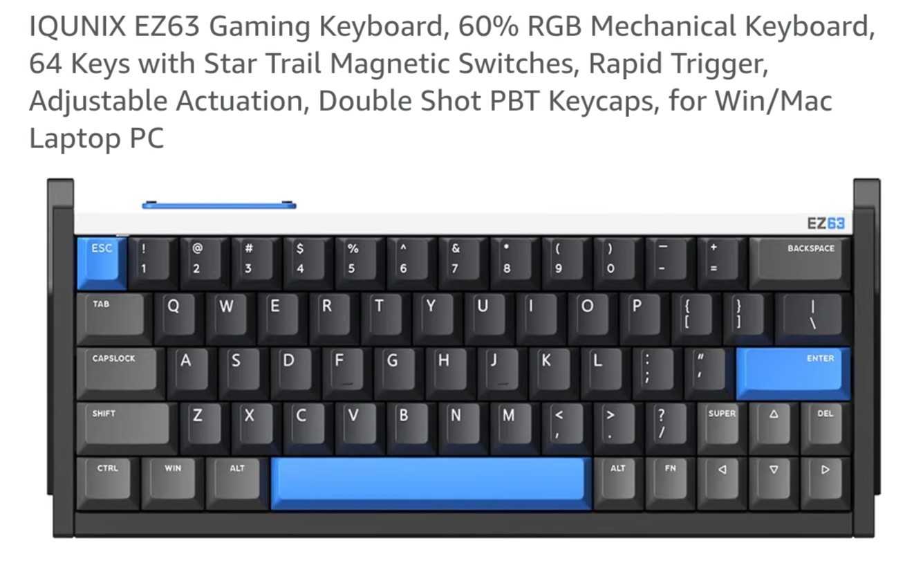 IQUNIX EZ63 Magnetic Switch Keyboard USB-C Wired QWERTY EN Illuminated