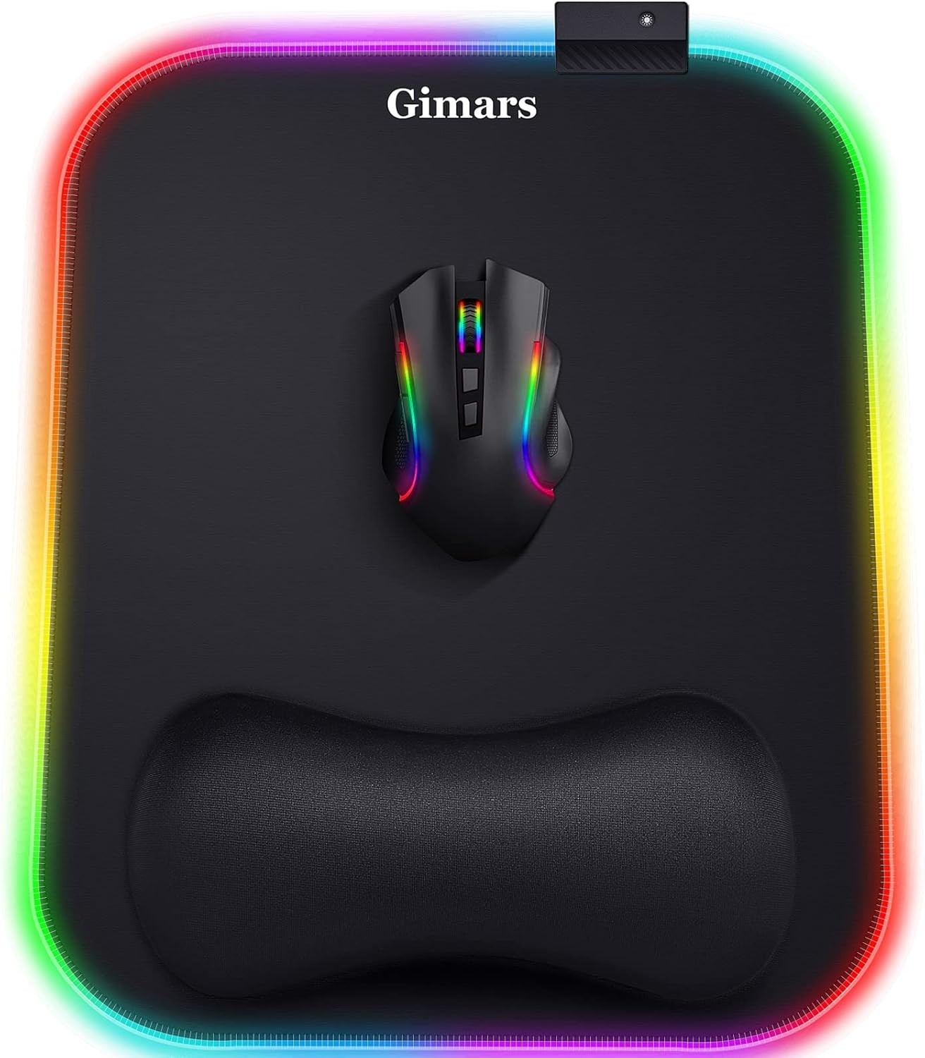 X Large Rgb Gaming Mouse Pad With Wrist Rest 10 Lighting Modes Extra Space