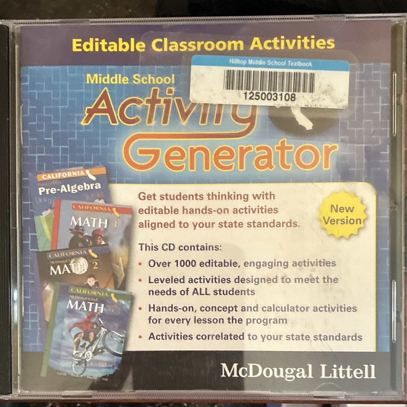 McDougal Littell Middle School Activity Generator Math CD Win/Mac