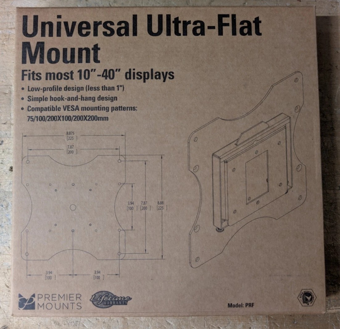 Premier Mounts Universal Ultra-Flat Mount For 10"-40" Displays