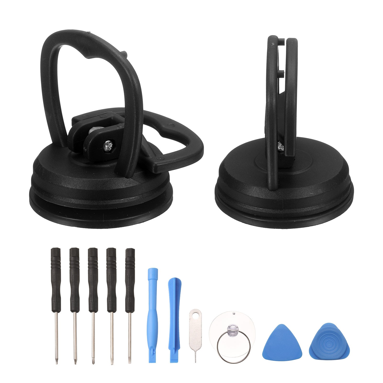 2 Pcs Screen Suction Cup, 2.4" Screen Repair Suction Cup with Spudger, Black