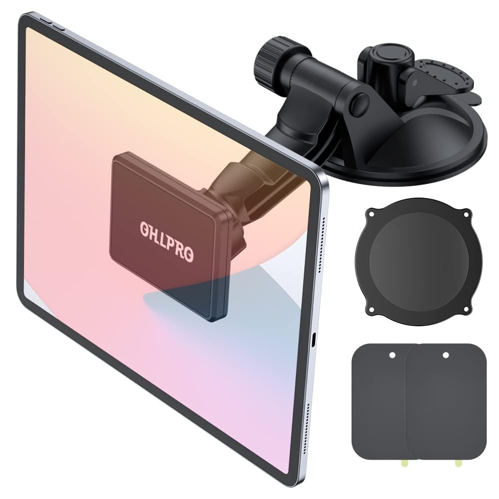Dashboard Magnetic Tablet Holder for Car, Windshield iPad Car Phone Suction C...
