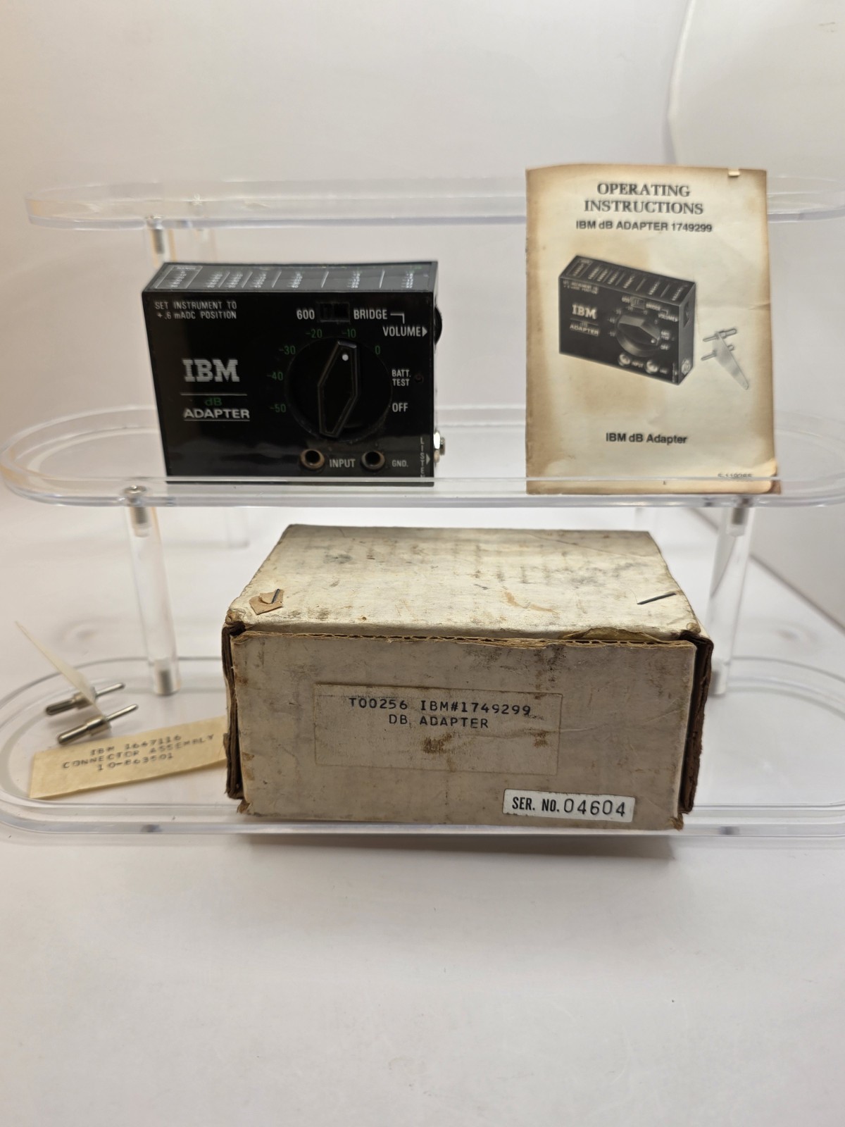 Vintage IBM dB Adapter p/n 1749299 NOS With Original manual & Box.         (N4)