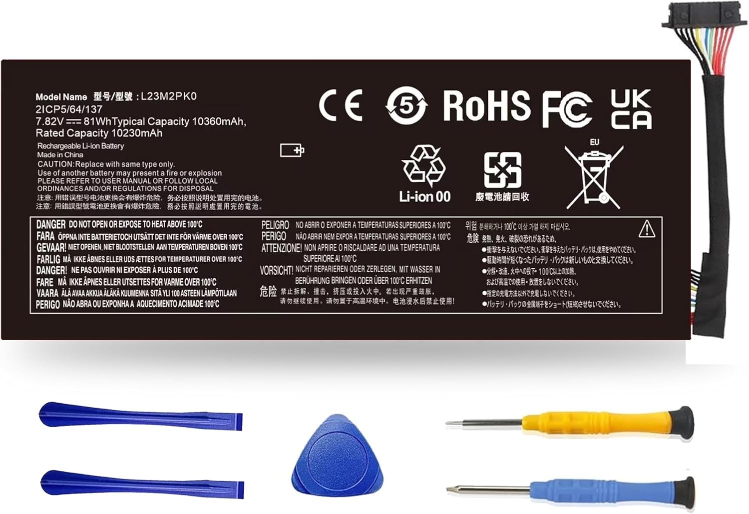 For Lenovo Legion Go Handheld Battery L23M2PK0 Replacement 81Wh High Capacity