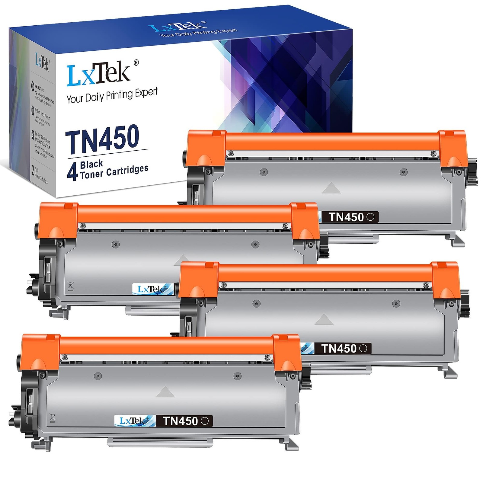 LxTek Compatible Toner Cartridge Replacement for Brother TN-450 TN450 TN420 t...
